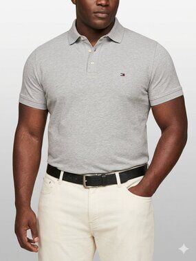 Tommy Hilfiger Grey Slim Fit Men's Shirt Size XXL